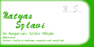 matyas szlavi business card